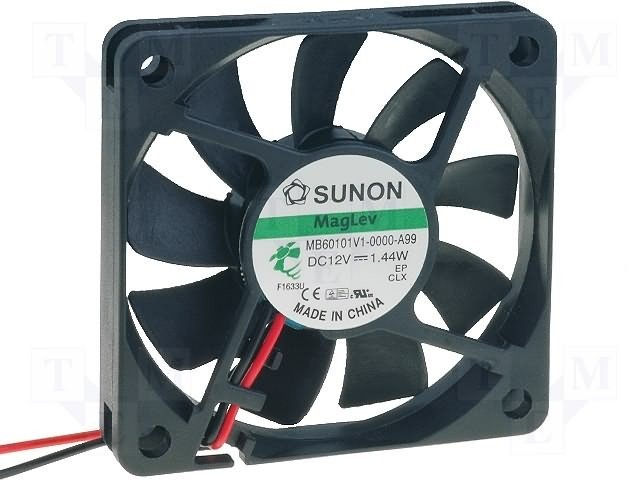 Ventilador 12Vdc 60x60x10mm 1,44W 2 cables Friccion