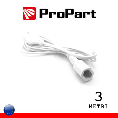 Prolongador Electrico Clavijas Macho-Hembra 4mm BLANCO 3m