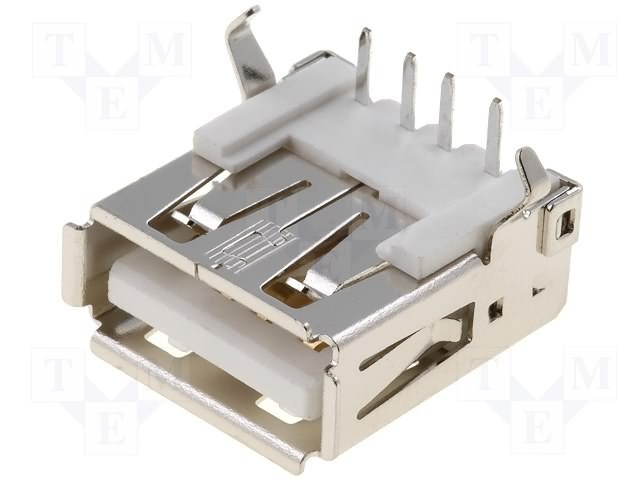 Conector Base USB A Hembra para Cto.Impreso acodado  90Âº