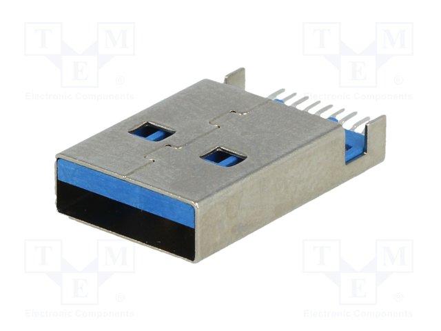 Conector USB A para circuito Impreso Horizontal