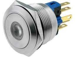 Pulsador Resistentes Vandalos 2 Pos SPST-NO + SPST-NC Iluminacion Amarillo