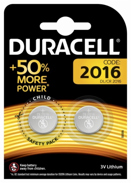 PILAS DURACELL DL 2016 P/RELOJ/CALC