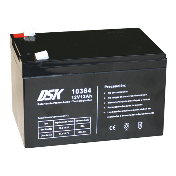 Bateria PLOMO 12V/12Ah GEL CICLICA VEHICULOS 151x98x95mm DSK