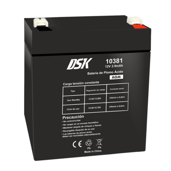 Bateria PLOMO 12V/2,9A AGM 99x79x56mm DSK