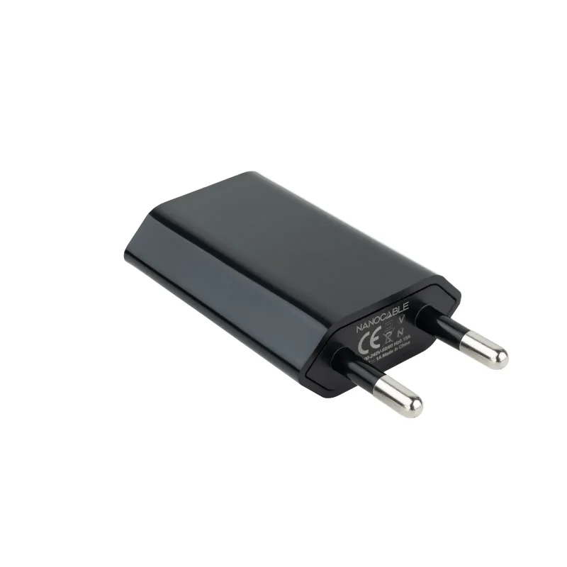 Cargador USB 5V/1A NEGRO NANOCABLE