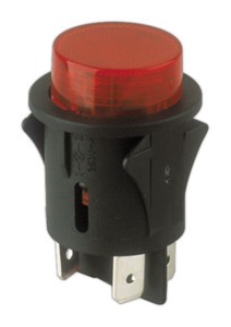 Interruptor/Pulsador Unipolar ON-OFF Luminiso ROJO