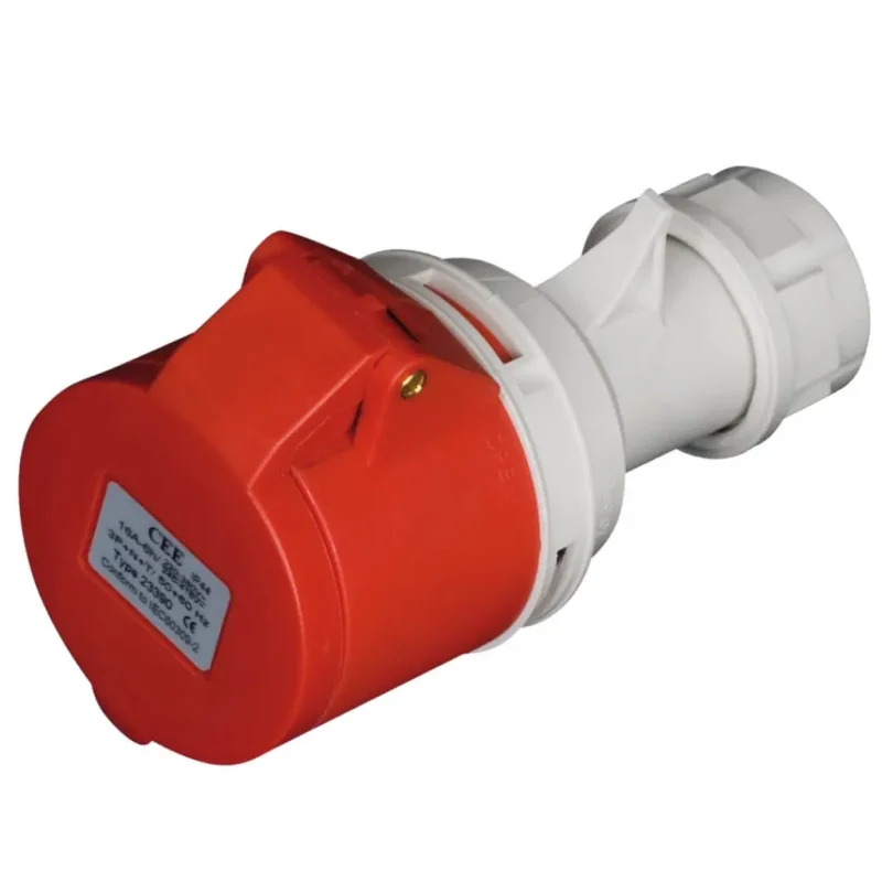 Base Aerea Conector CETAC 5P (3P+N+t) 16A IP44 Roja