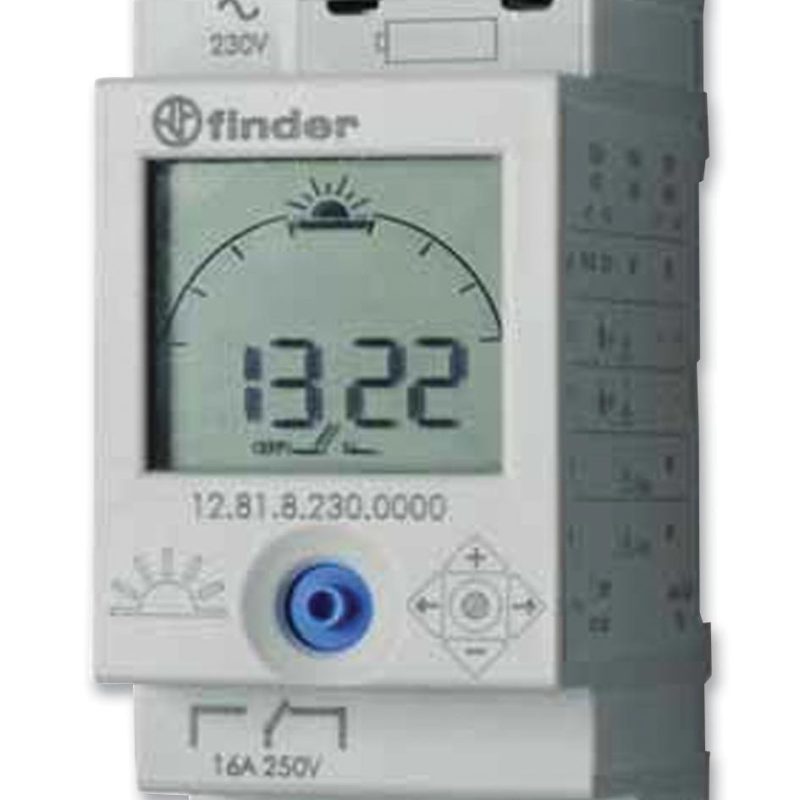 Rele Temporizador Astronomico para Carril DIN 230Vac FINDER