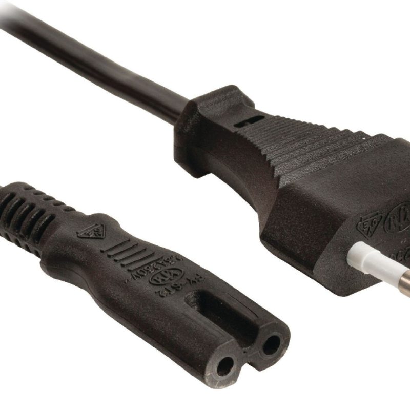 Cable Alimentacion Forma 8 C7 a CEE7 longitud 3 metros