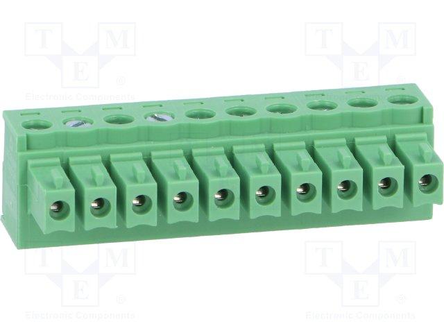 Regleta Bornas Hembra 10Pin paso 3,81mm