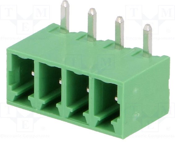 Regleta Bornas Macho Cto. Impreso 4Pin paso 3,81mm