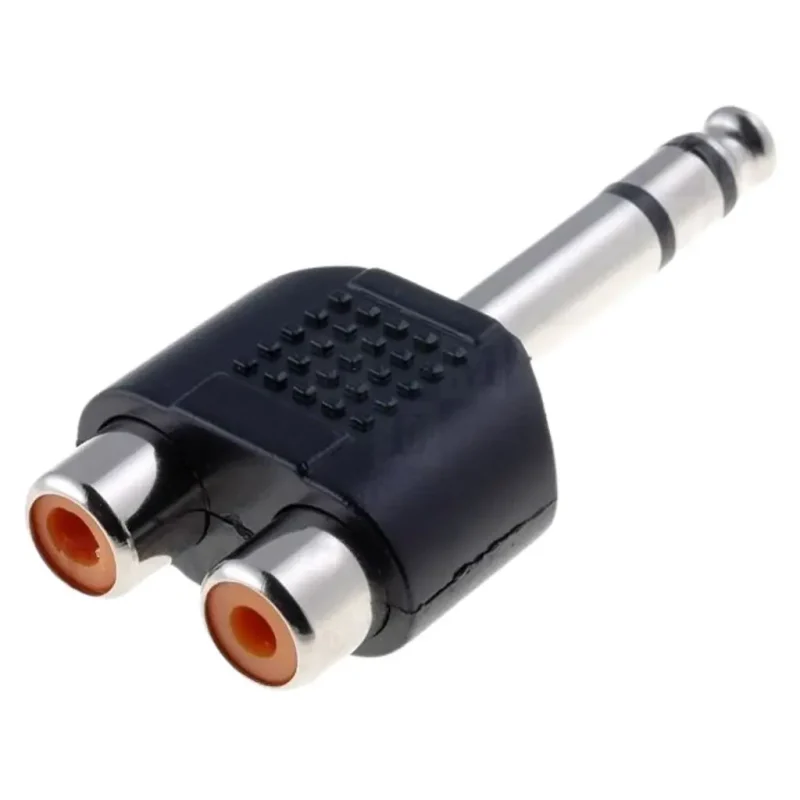 Adaptador JACK 6,3 Macho Stereo a 2 RCA Hembra