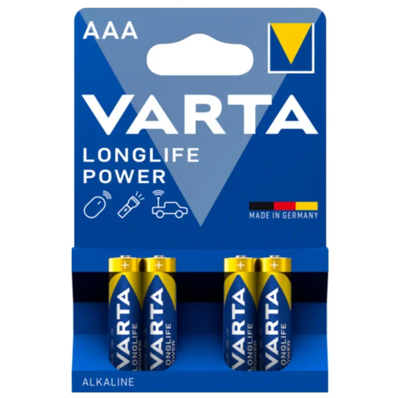 Pila LR03 AAA Alcalina LONGLIFE POWER VARTA (Blister 4 pilas)