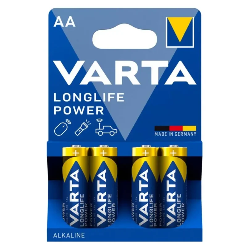 Pila LR06 AA VARTA Alcalina LONGLIFE Power (Blister 4 pilas)