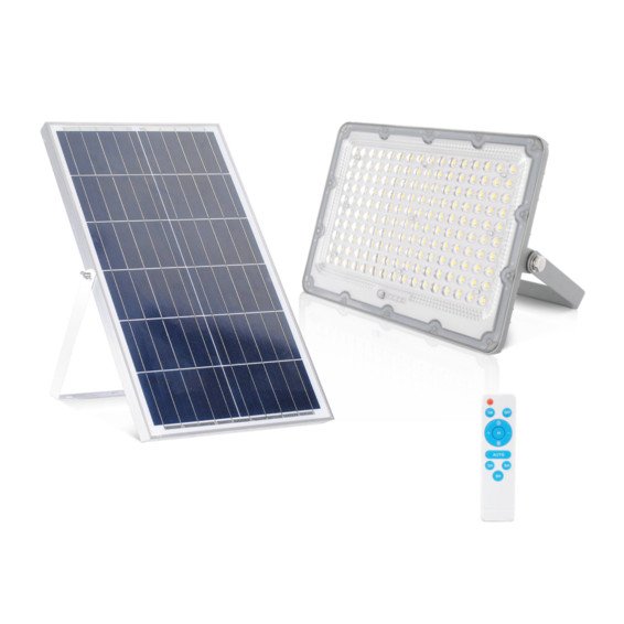 Foco LED 6500K con Bateria y Panel Solar 50 IP65 SILVER