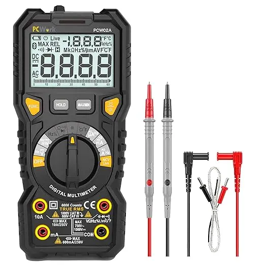 Multimetro Digital 1000Vdc 750Vac 10A/AC-DC True RMS PCWorK