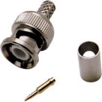 Conector BNC Macho CRIMPAR cable RG58 con CASQUILLO