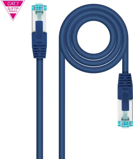 Latiguillo RJ45 Cat7 S/FTP CU LSZH 0,3m AZUL NANOCABLE