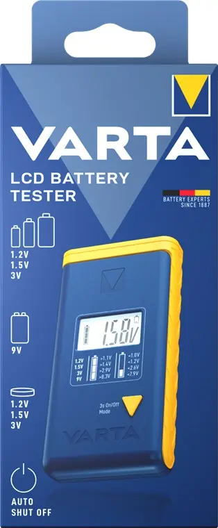 Comprobador Pilas Digital LCD VARTA