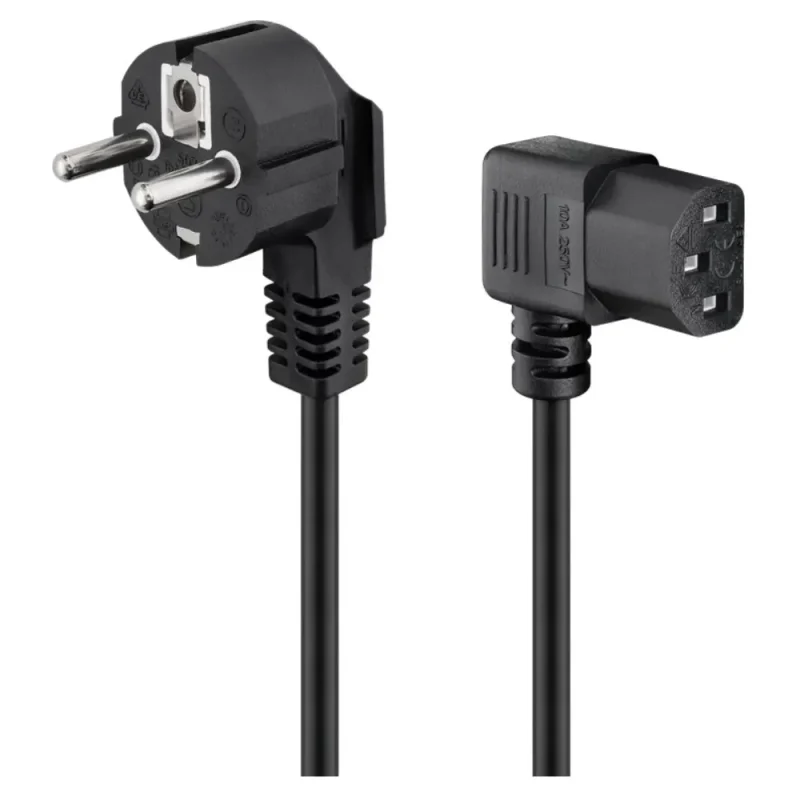 Cable Alimentacion C13 a SCHUKO Acodado 5m GOOBAY
