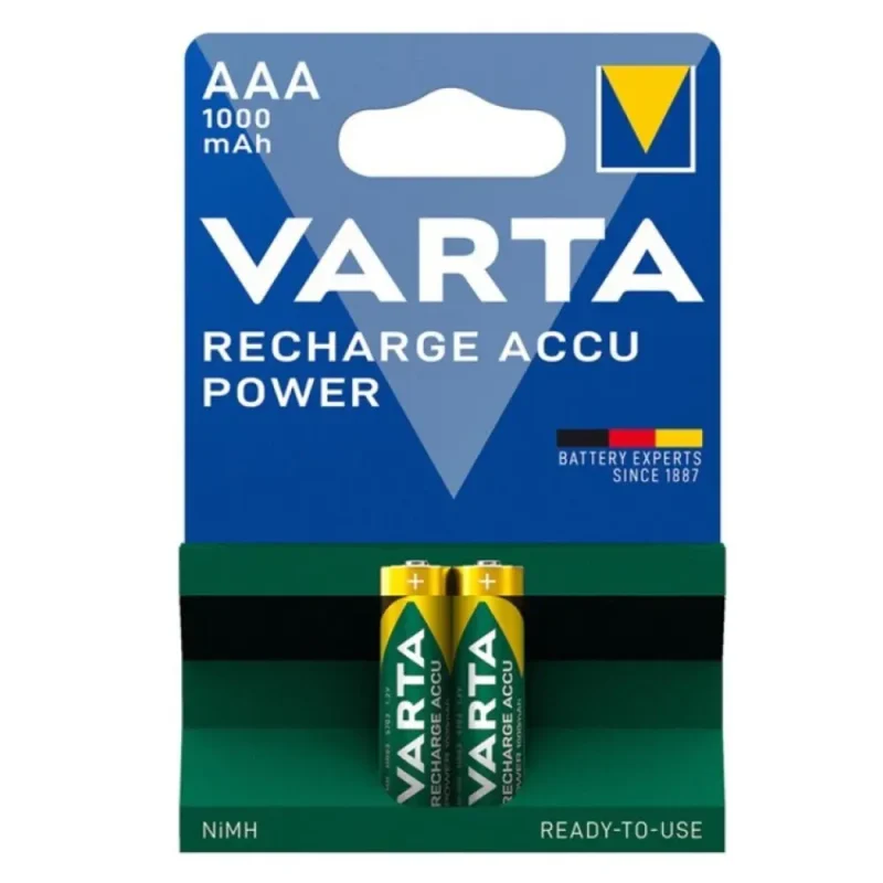 BaterÃ­a NI-MH AAA/R3 1,2V/1000mAh VARTA  (Blister 2 ud.)