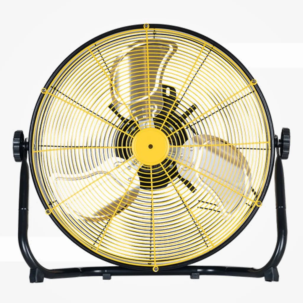 Ventilador Industrial Mapache 140w Negro/amarillo 3vel 3aspas orientable 180º 61x62x19,5cm