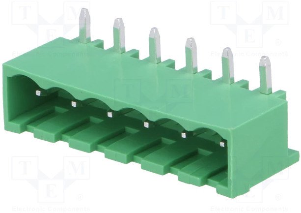 Regleta Bornas Macho Cto. Impreso 6Pin paso 5.08mm