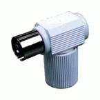Conector Antena TV Hembra 9,52mm Acodado color BLANCO K13201