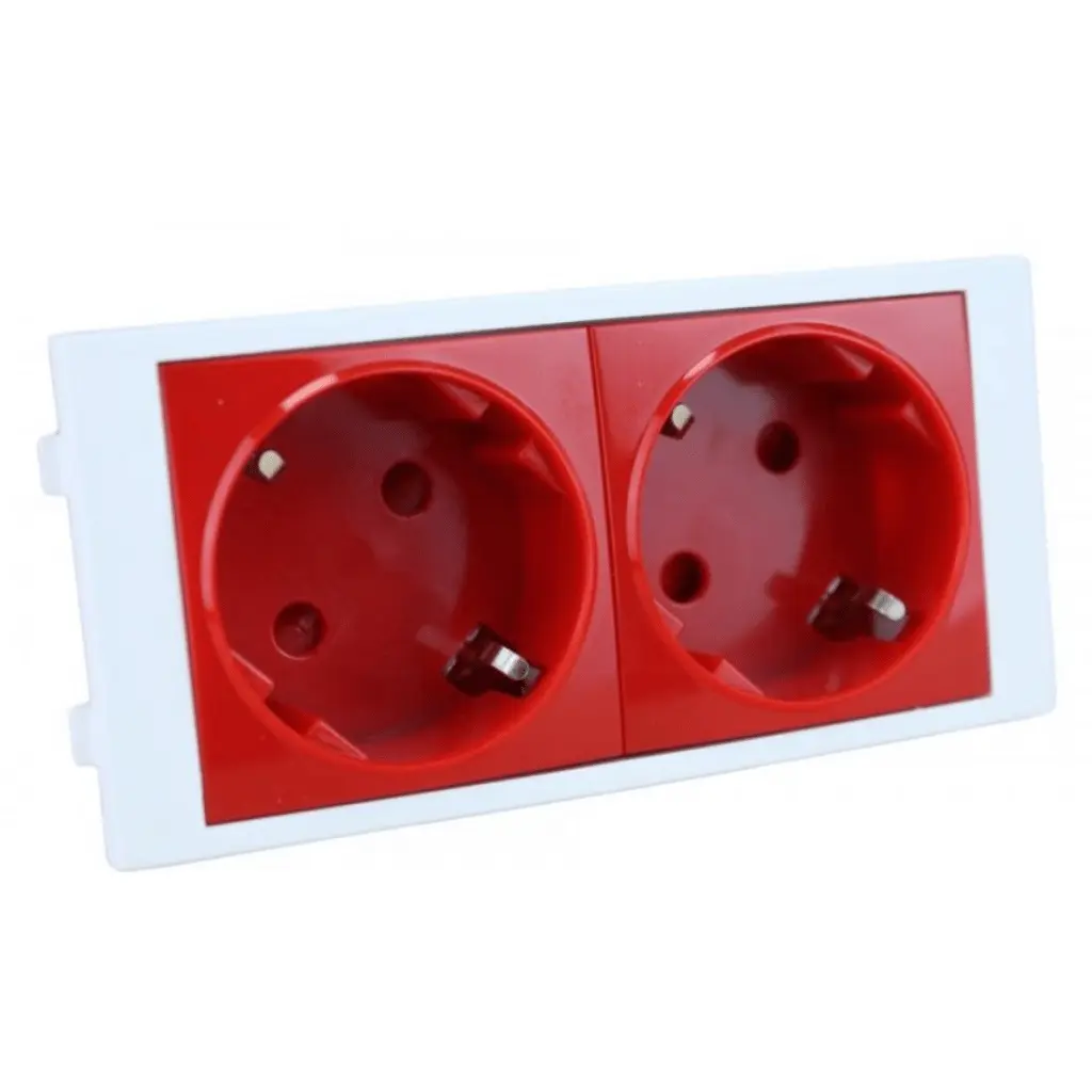 Modulo 2xSchuko ROJO Multimedia