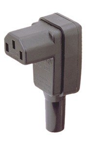 Conector Alimentacion IEC320 Hembra Acodada 10Amp