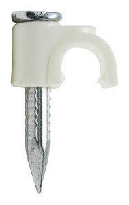 Grapa Cable Manguera Redonda 6mm BLANCA (100 unidades)