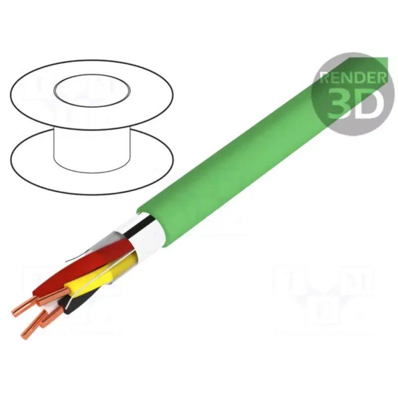 Cable TransmisiÃ³n de Datos 2x2x0,8mm VERDE