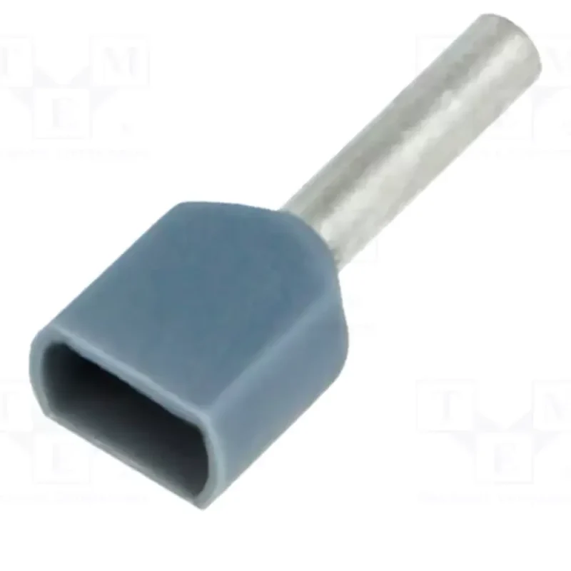 Terminal Puntera DOBLE Aislada Cables 0,75mmÂ² Longitud 8mm Gris