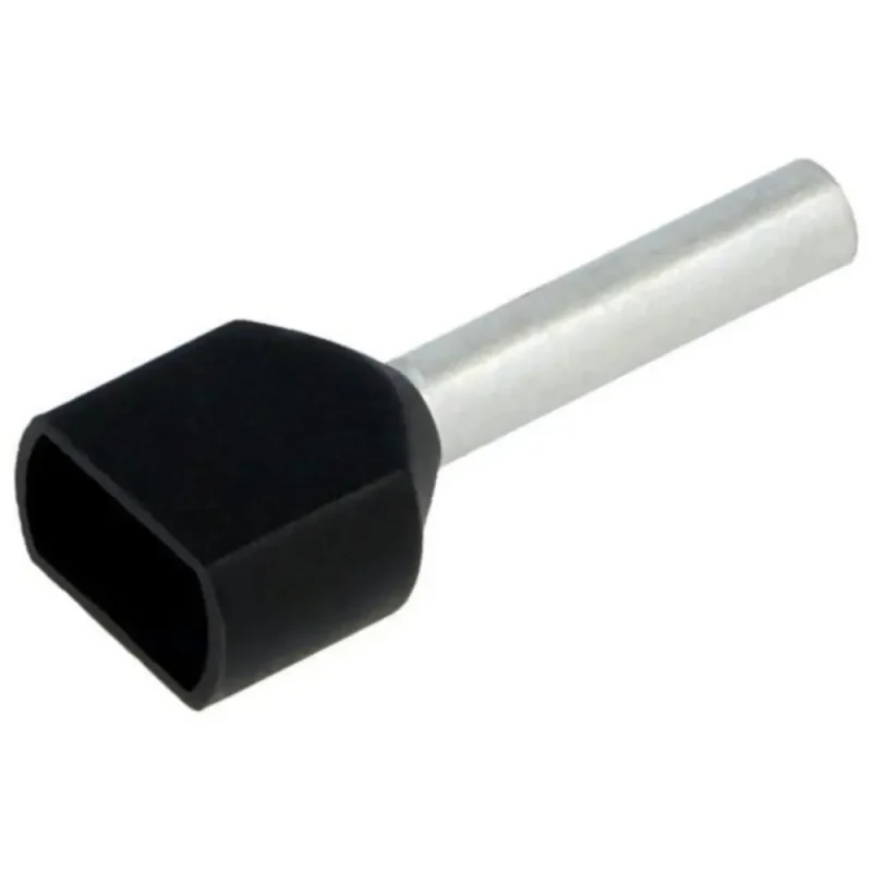 Terminal Puntera DOBLE Aislada Cables 1,5mmÂ² Negro