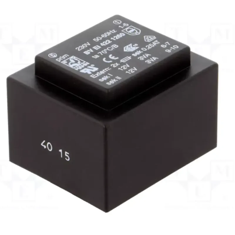 Transformador AlimentaciÃ³n Encapsulado Salida 12V+12Vac 6VA Entrada 230Vac HAHN