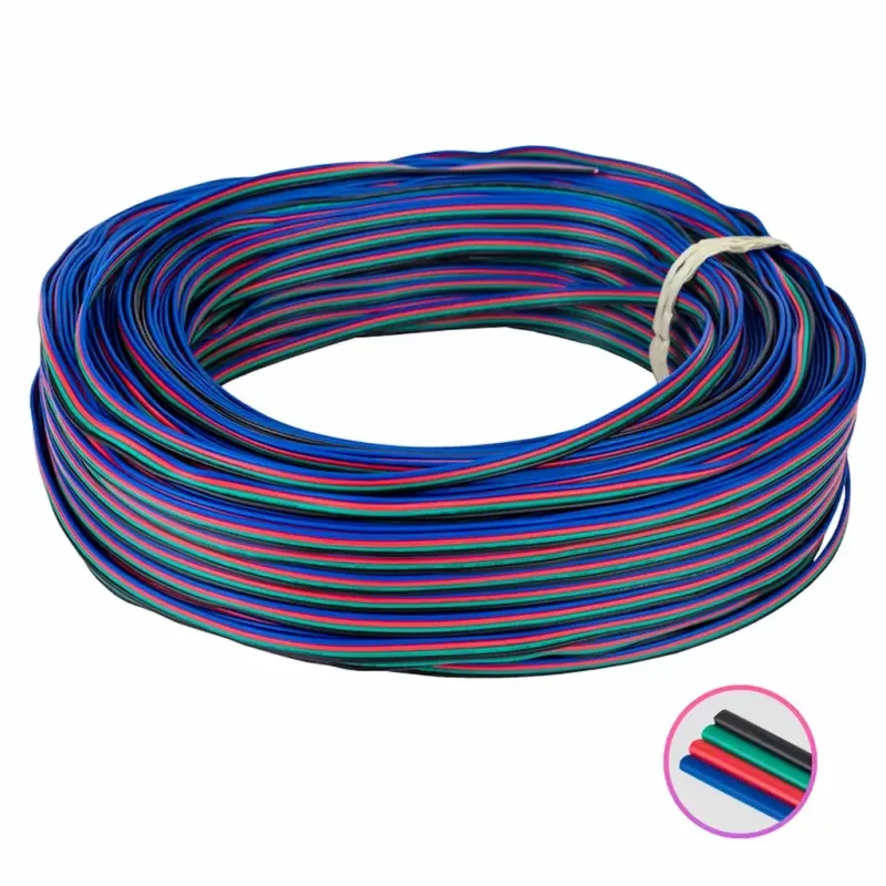 Cable Plano para Tira LED RGB 4×0,32mm POR METROS