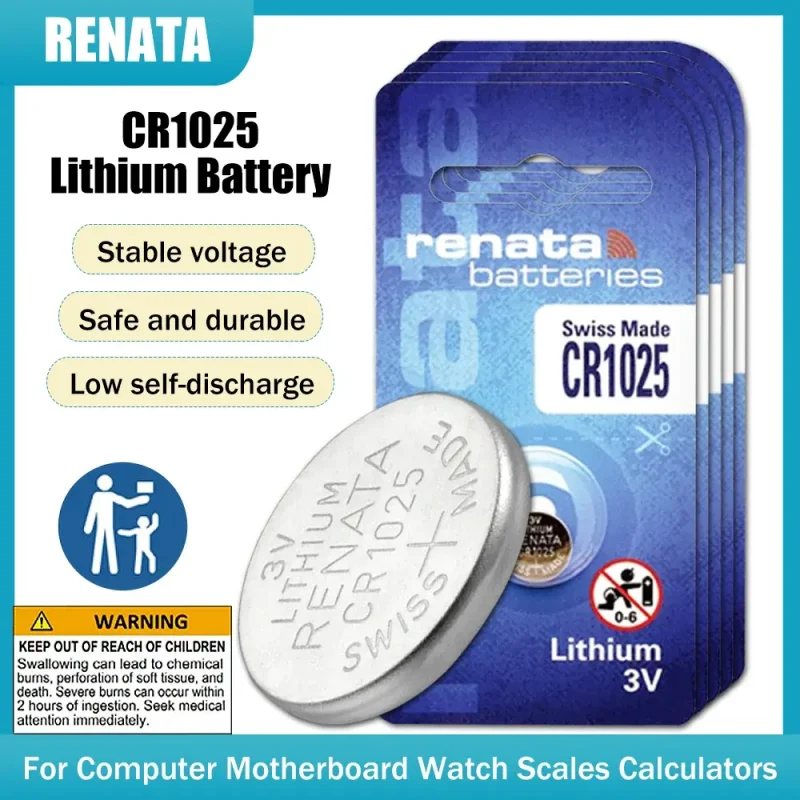 Pila Litio CR1025 3Vdc 38mA RENATA
