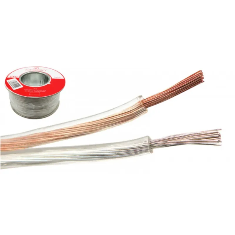 Cable Paralelo 2×0,50mm CU OFC TRANSPARENTE OFC (100m)