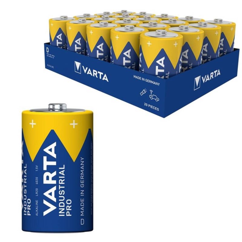Pila LR20 D VARTA Alcalina INDUSTRIAL PRO (Caja 20 pilas)