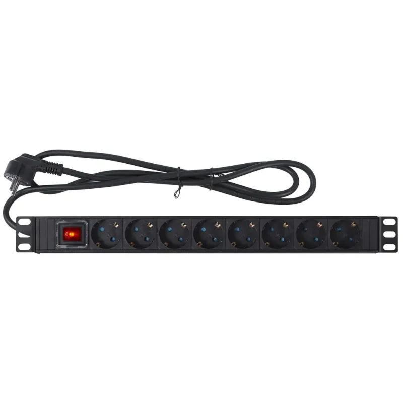 Regleta Rack 8 Enchufes para 19in 1U Metalica