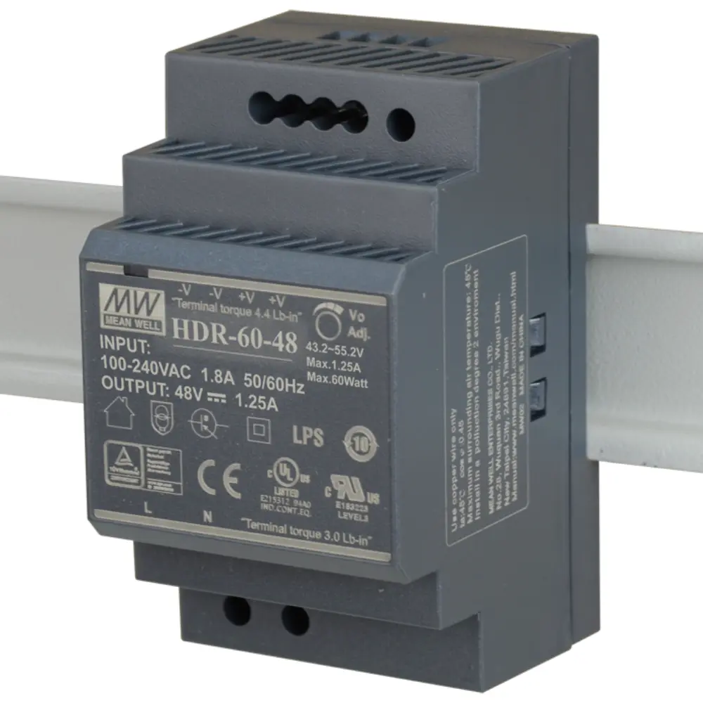 Fuente Alimentacion Carril DIN 48V/60W 1,25A MW