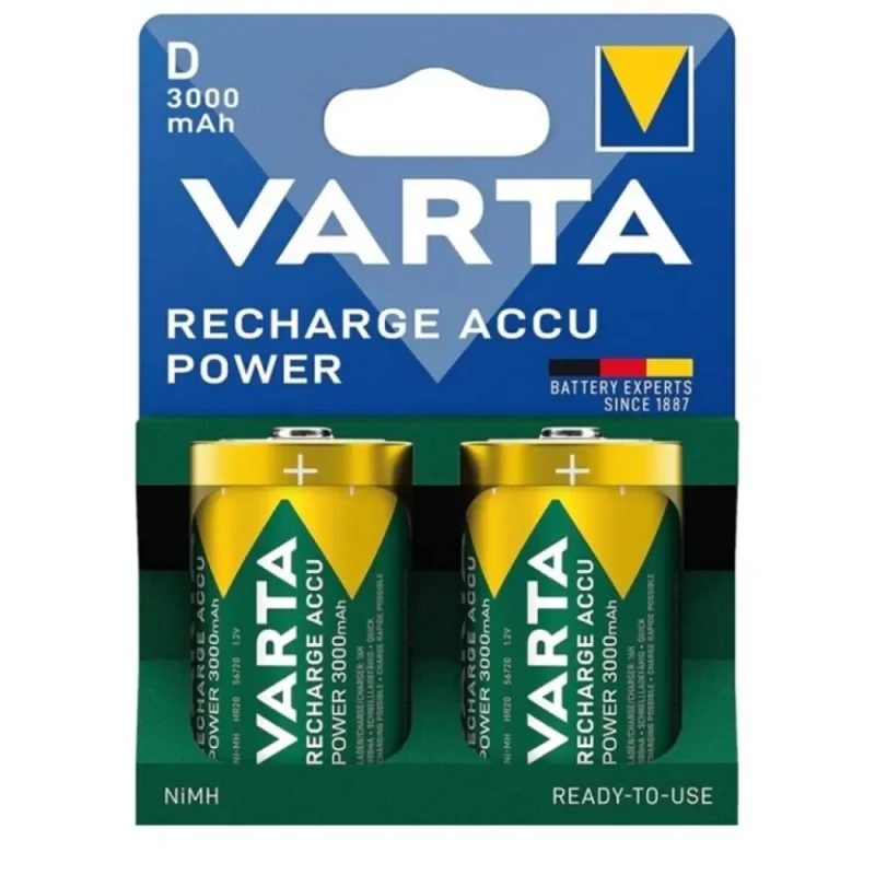 BaterÃ­a NI-MH D HR20 1,2V/3000mAh VARTA (Blister 2 uds.)
