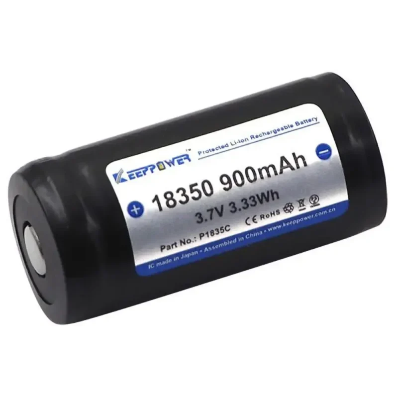 Bateria LITIO ICR18350 3,7V 900mA Terminales Planos