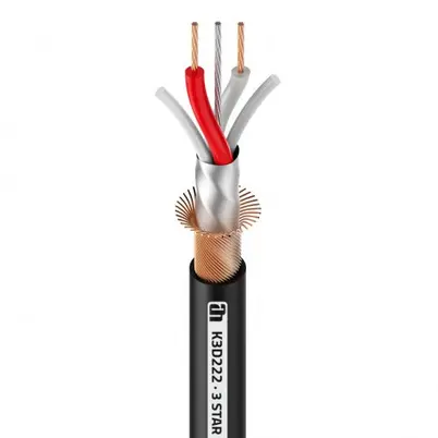 Cable DMX 2×0,22mm NEGRO ADAM 3STAR (100m)