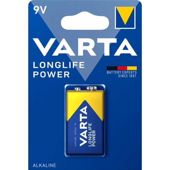 Pila 6LR61 Alcalina LONGLIFE POWER  VARTA 9V  BLx1