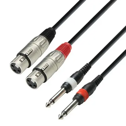 Cable 2xJACK 6,3 mono a 2xXLR hembra 1m ADAM K3