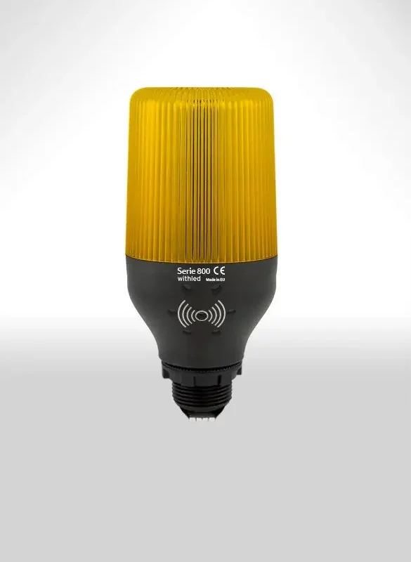 Baliza LED 24V Intermitente AMBAR con Zumbador 88dB