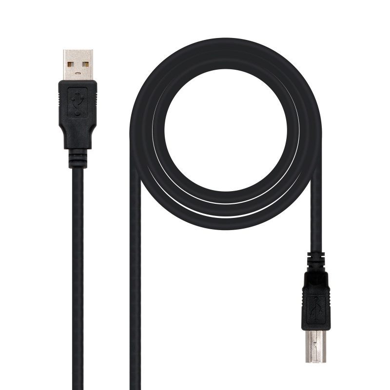Cable USB 2.0 A a B 1,8m NEGRO NANOCABLE