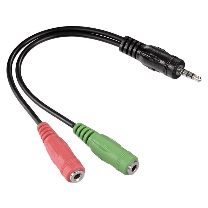 Cable Jack 3,5mm 4C a 2 Jack 3,5mm Hembra MIC/AUR 0,30m