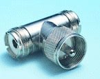 Adaptador UHF Macho a 2 UHF Hembra